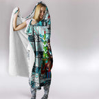 Power Football Merry Christmas Hooded Blanket Indigenous Australian Art