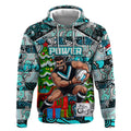 Custom Power Rugby Merry Christmas Hoodie Indigenous Australian Art