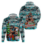 Custom Power Rugby Merry Christmas Hoodie Indigenous Australian Art