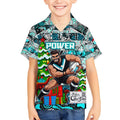 Custom Power Rugby Merry Christmas Kid Hawaiian Shirt Indigenous Australian Art