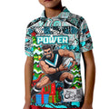 Custom Power Rugby Merry Christmas Kid Polo Shirt Indigenous Australian Art