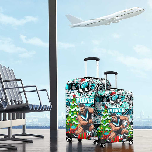 Power Football Merry Christmas Luggage Cover Indigenous Australian Art