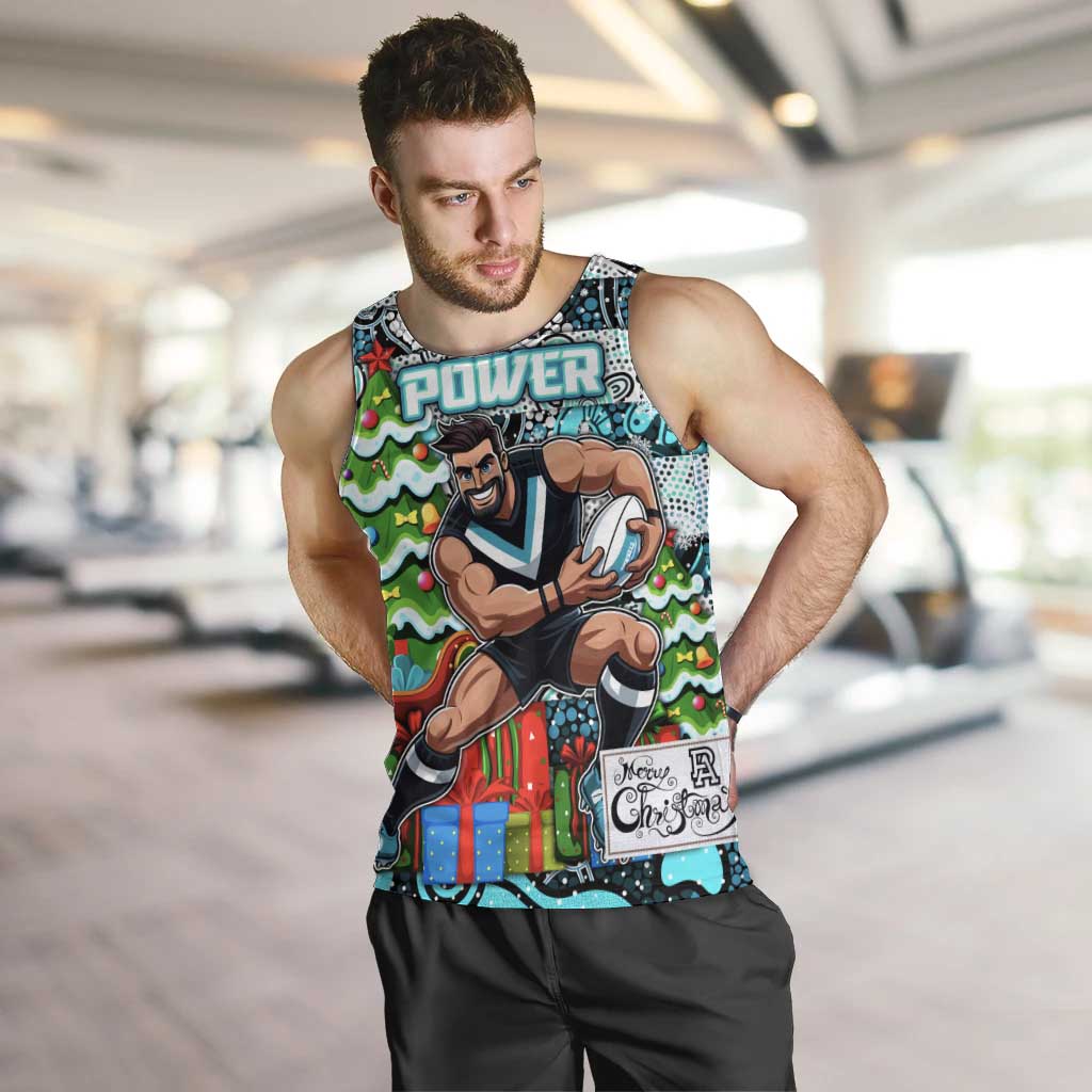 Custom Power Rugby Merry Christmas Men Tank Top Indigenous Australian Art