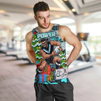 Custom Power Rugby Merry Christmas Men Tank Top Indigenous Australian Art