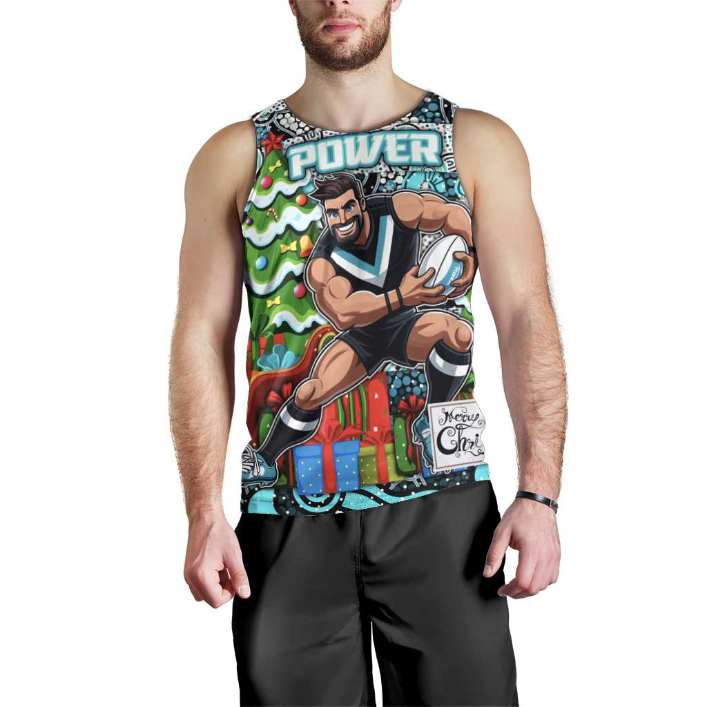 Custom Power Rugby Merry Christmas Men Tank Top Indigenous Australian Art
