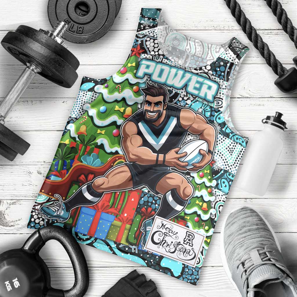 Custom Power Rugby Merry Christmas Men Tank Top Indigenous Australian Art
