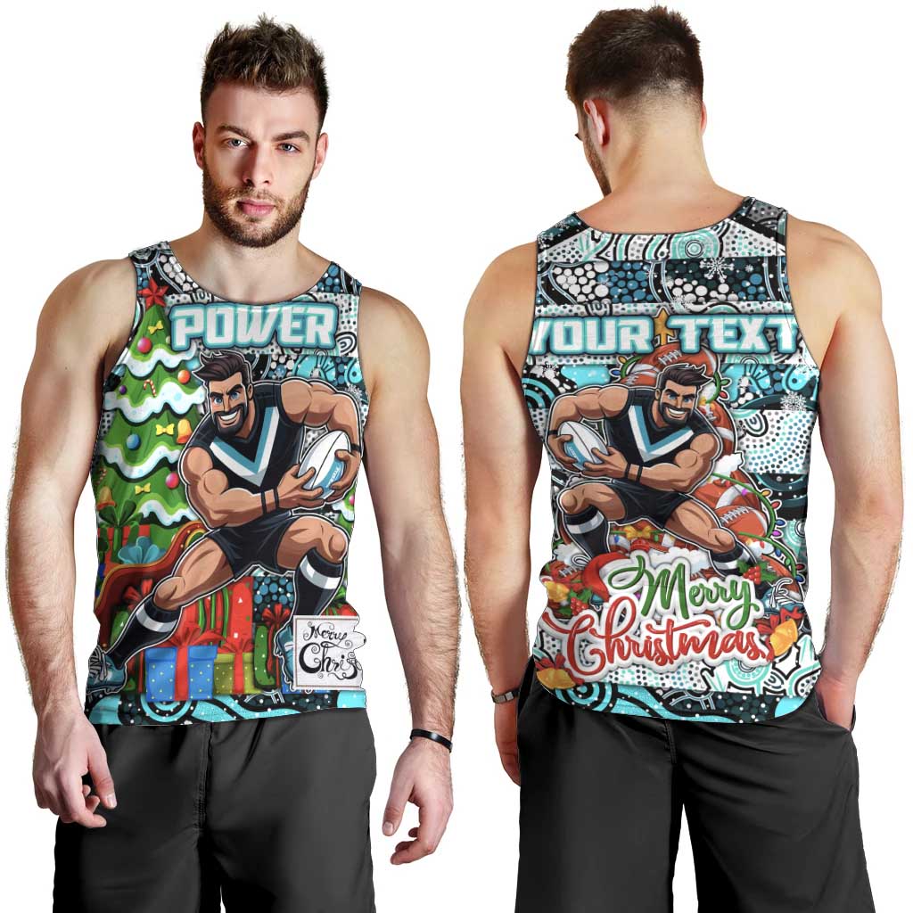 Custom Power Rugby Merry Christmas Men Tank Top Indigenous Australian Art