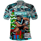 Custom Power Rugby Merry Christmas Polo Shirt Indigenous Australian Art