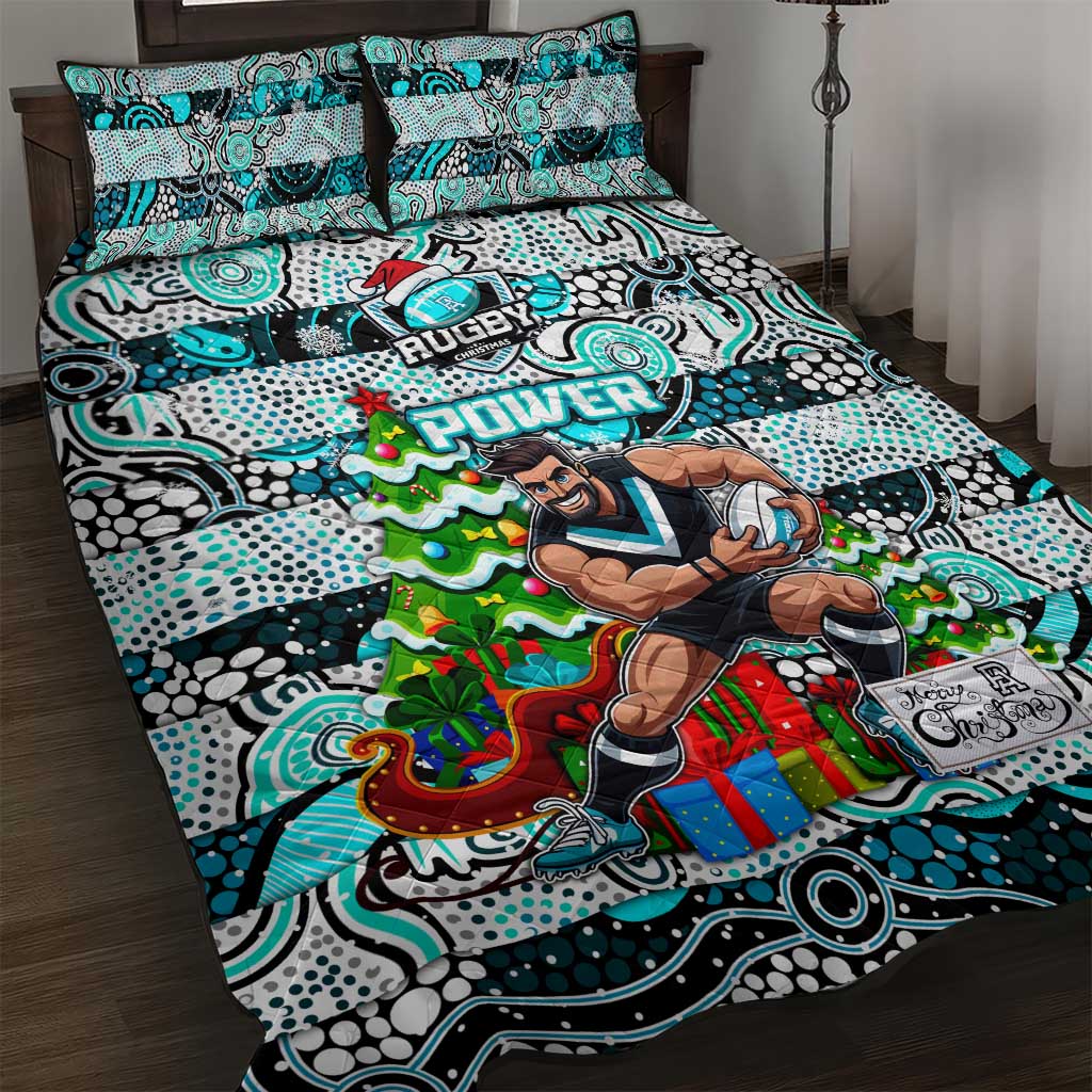 Power Football Merry Christmas Quilt Bed Set Indigenous Australian Art