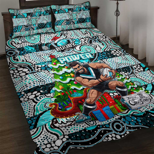 Power Football Merry Christmas Quilt Bed Set Indigenous Australian Art