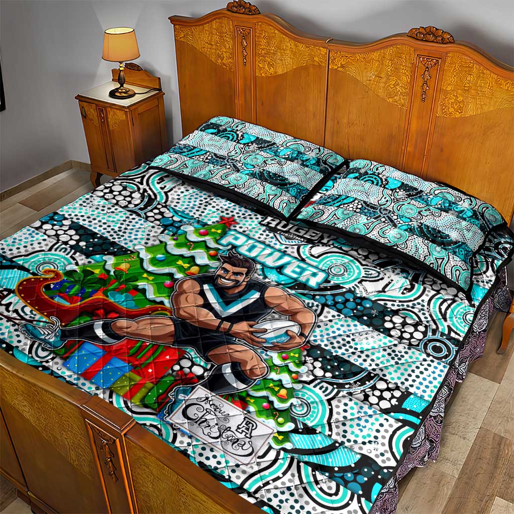 Power Football Merry Christmas Quilt Bed Set Indigenous Australian Art