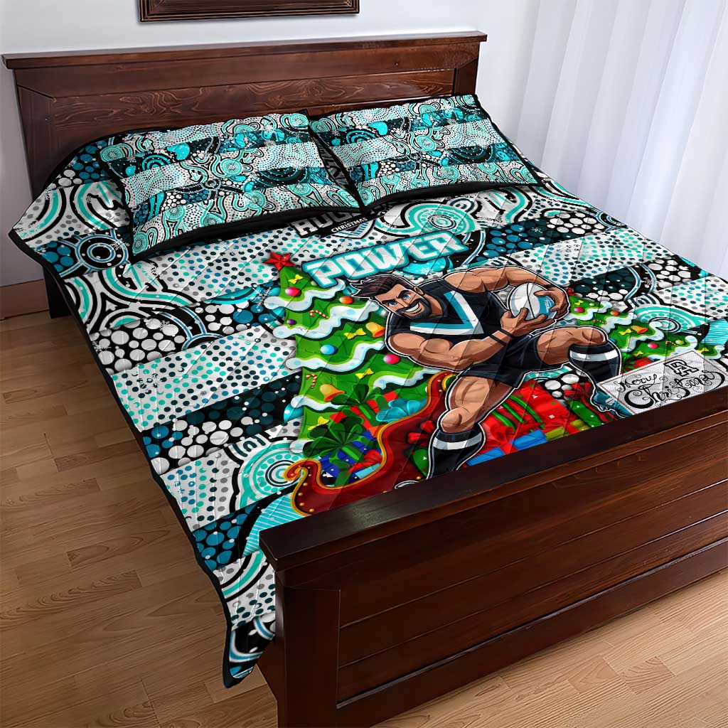 Power Football Merry Christmas Quilt Bed Set Indigenous Australian Art