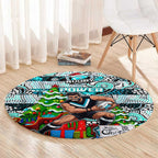 Power Football Merry Christmas Round Carpet Indigenous Australian Art