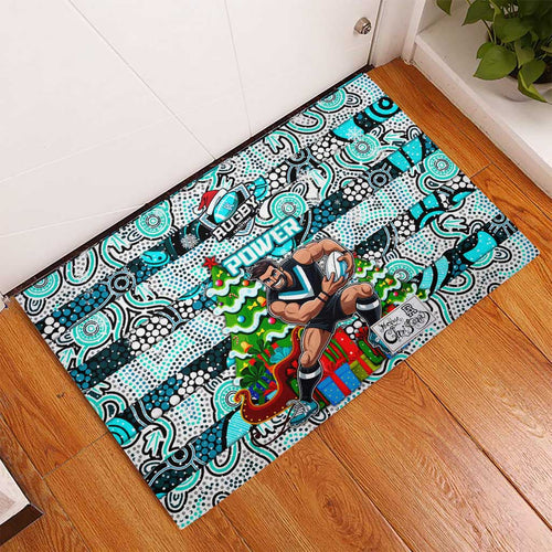 Power Football Merry Christmas Rubber Doormat Indigenous Australian Art
