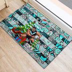 Power Football Merry Christmas Rubber Doormat Indigenous Australian Art