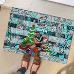 Power Football Merry Christmas Rubber Doormat Indigenous Australian Art