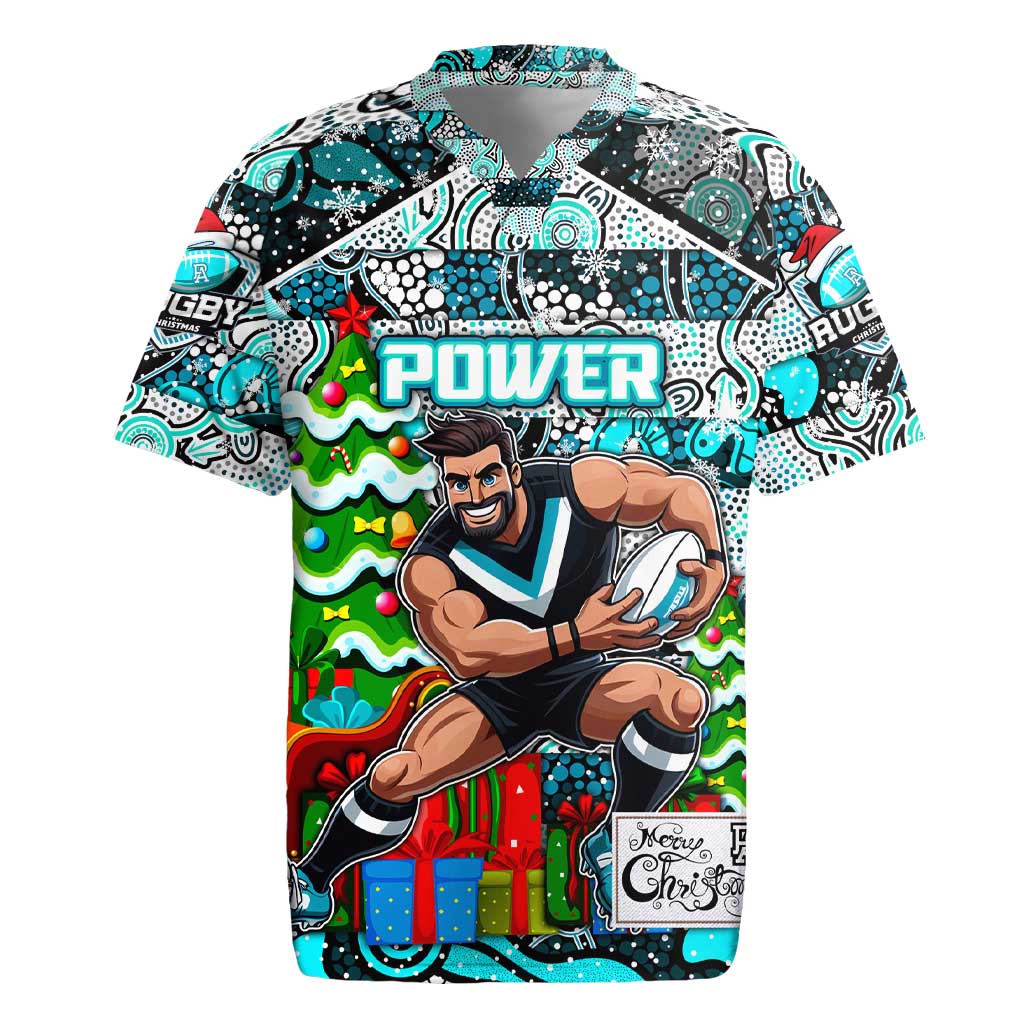 Custom Power Rugby Merry Christmas Rugby Jersey Indigenous Australian Art