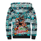 Custom Power Rugby Merry Christmas Sherpa Hoodie Indigenous Australian Art