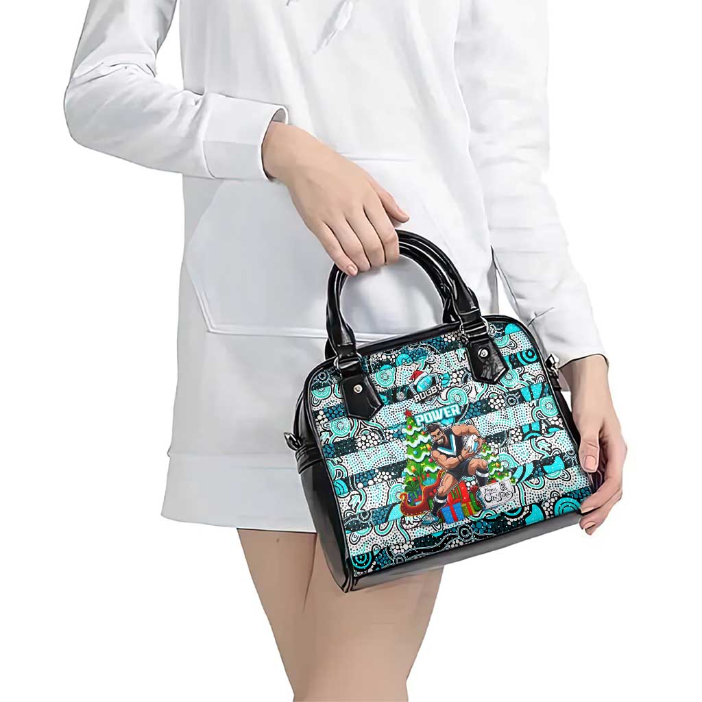 Power Football Merry Christmas Shoulder Handbag Indigenous Australian Art