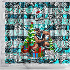 Power Football Merry Christmas Shower Curtain Indigenous Australian Art