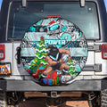 Power Football Merry Christmas Spare Tire Cover Indigenous Australian Art