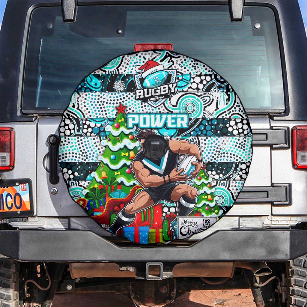 Power Football Merry Christmas Spare Tire Cover Indigenous Australian Art