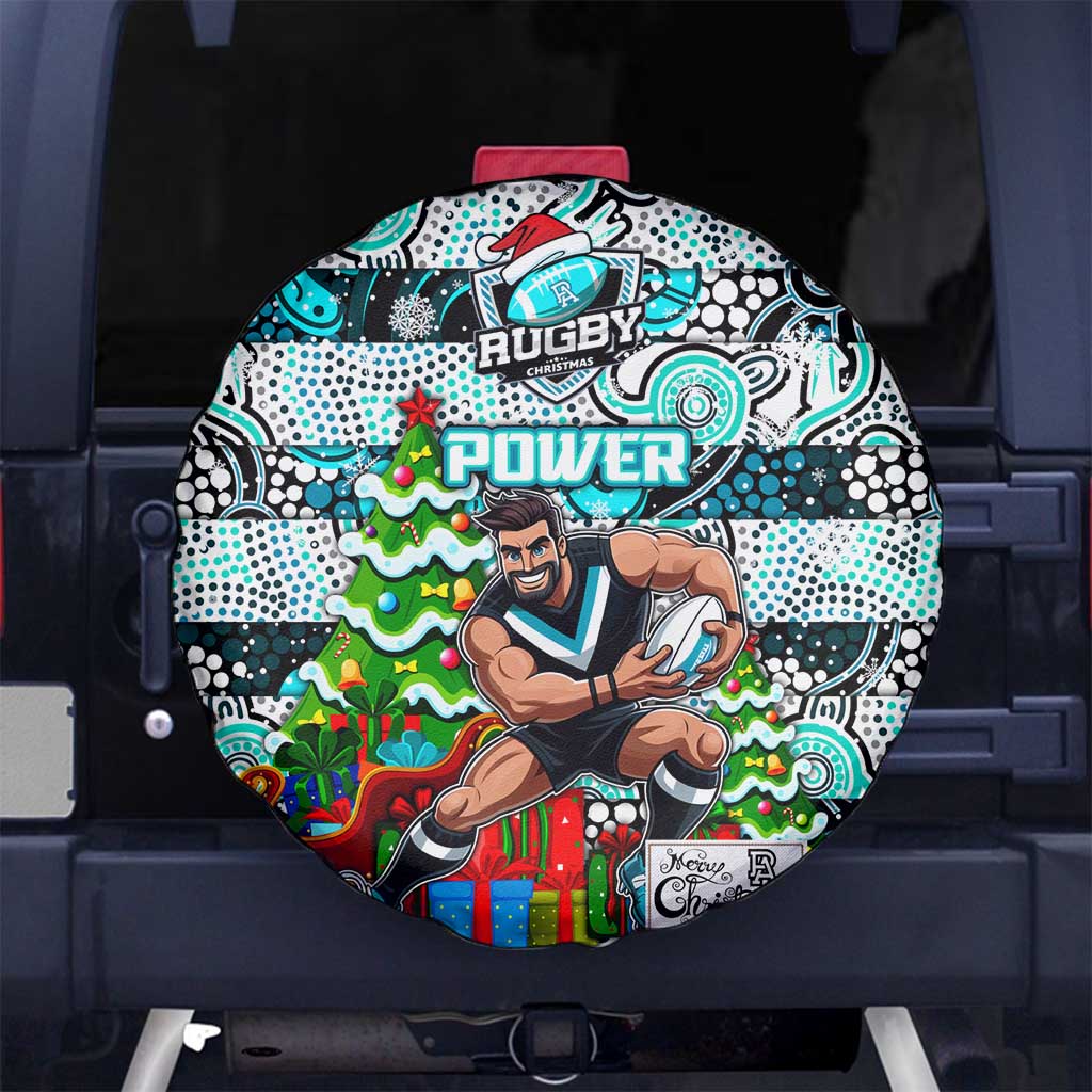 Power Football Merry Christmas Spare Tire Cover Indigenous Australian Art