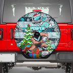 Power Football Merry Christmas Spare Tire Cover Indigenous Australian Art