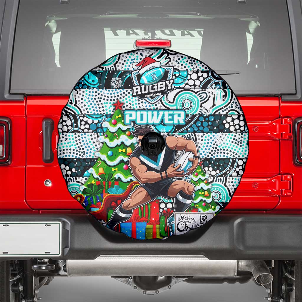 Power Football Merry Christmas Spare Tire Cover Indigenous Australian Art
