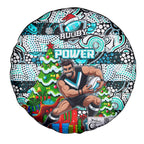 Power Football Merry Christmas Spare Tire Cover Indigenous Australian Art