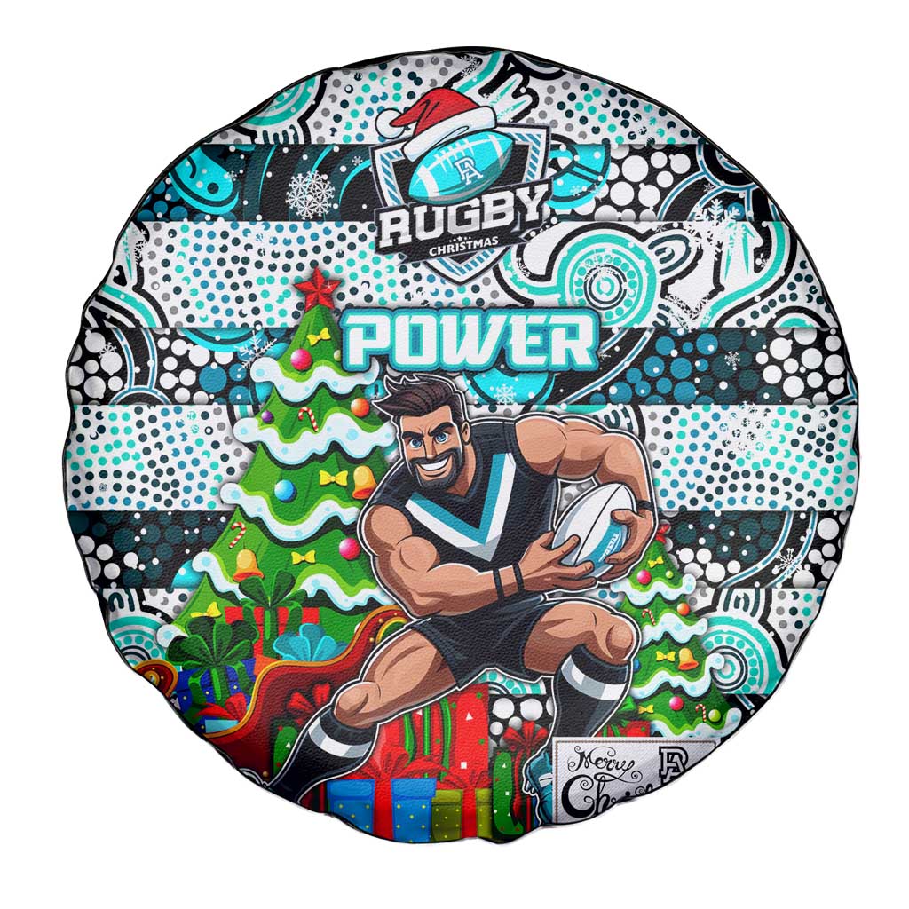 Power Football Merry Christmas Spare Tire Cover Indigenous Australian Art