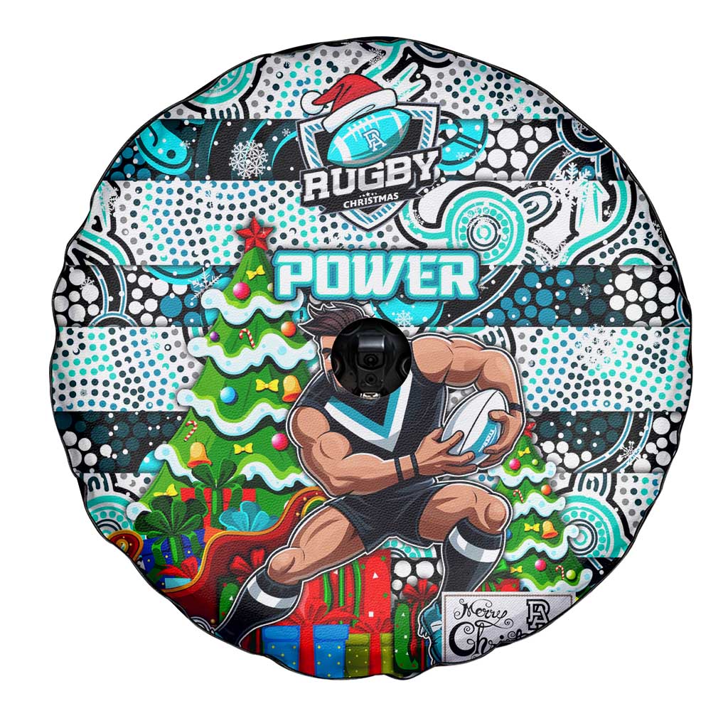 Power Football Merry Christmas Spare Tire Cover Indigenous Australian Art