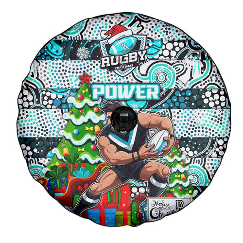 Power Football Merry Christmas Spare Tire Cover Indigenous Australian Art