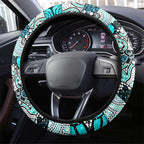 Power Football Merry Christmas Steering Wheel Cover Indigenous Australian Art