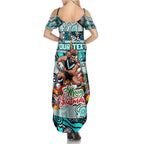 Custom Power Rugby Merry Christmas Summer Maxi Dress Indigenous Australian Art