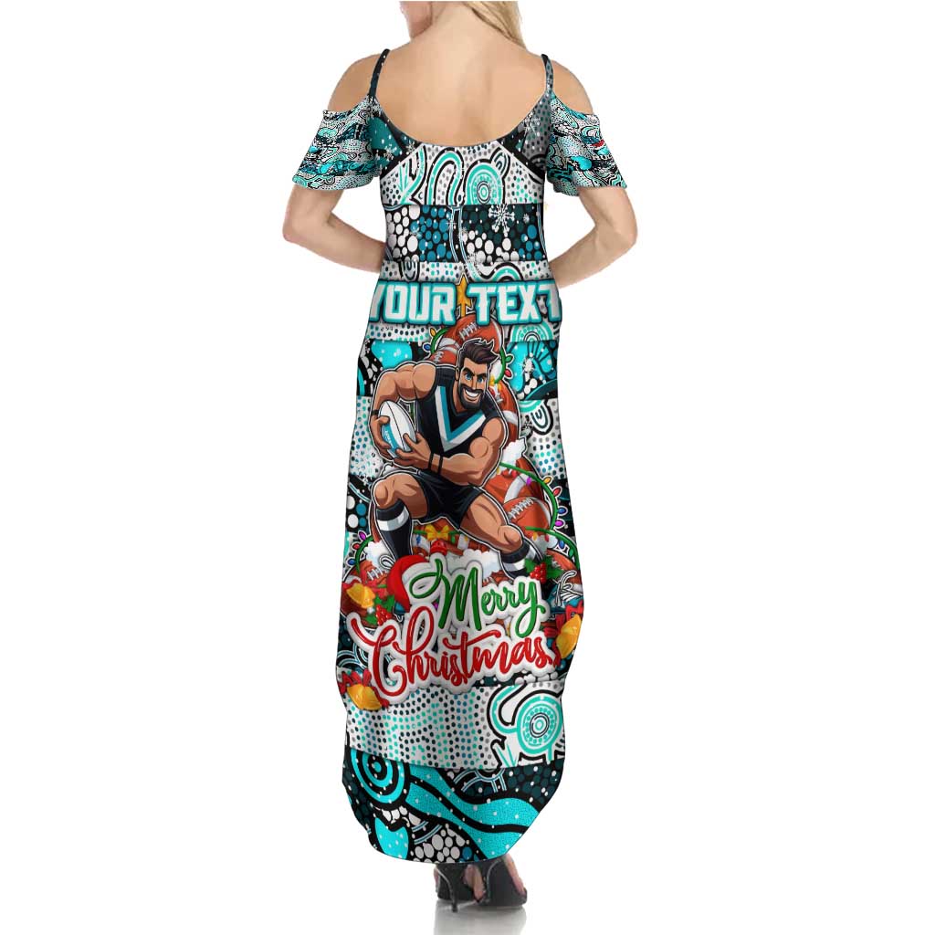 Custom Power Rugby Merry Christmas Summer Maxi Dress Indigenous Australian Art