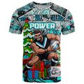 Custom Power Rugby Merry Christmas T Shirt Indigenous Australian Art