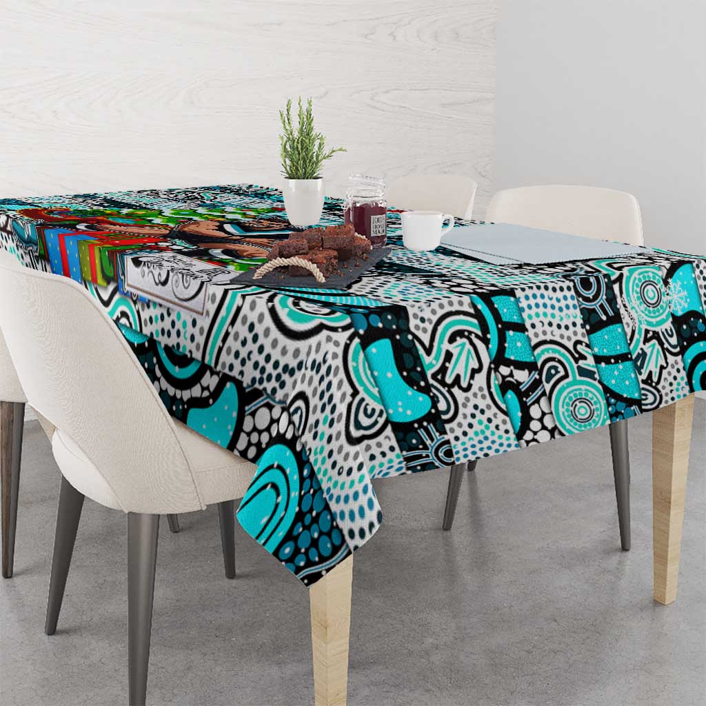 Power Football Merry Christmas Tablecloth Indigenous Australian Art