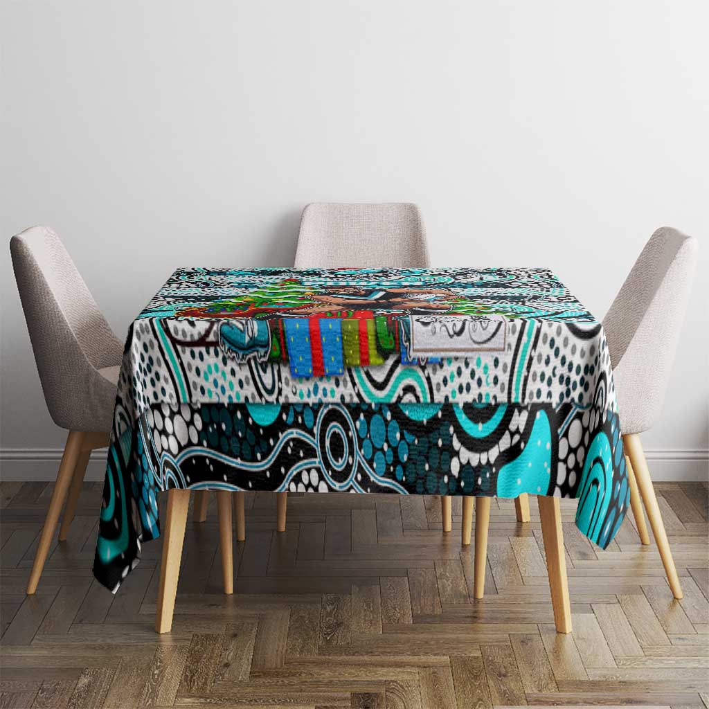 Power Football Merry Christmas Tablecloth Indigenous Australian Art