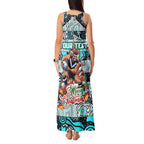 Custom Power Rugby Merry Christmas Tank Maxi Dress Indigenous Australian Art