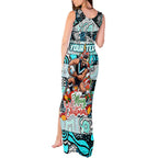 Custom Power Rugby Merry Christmas Tank Maxi Dress Indigenous Australian Art