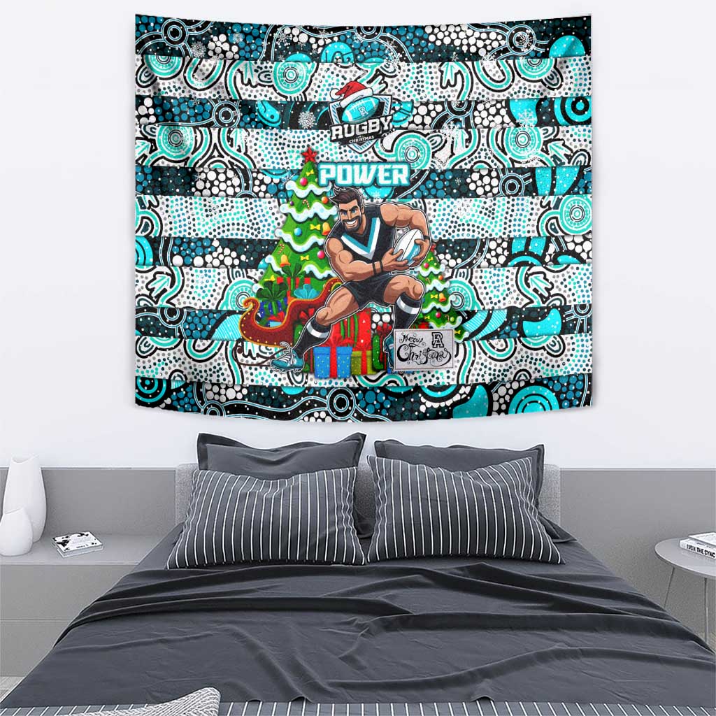 Power Football Merry Christmas Tapestry Indigenous Australian Art