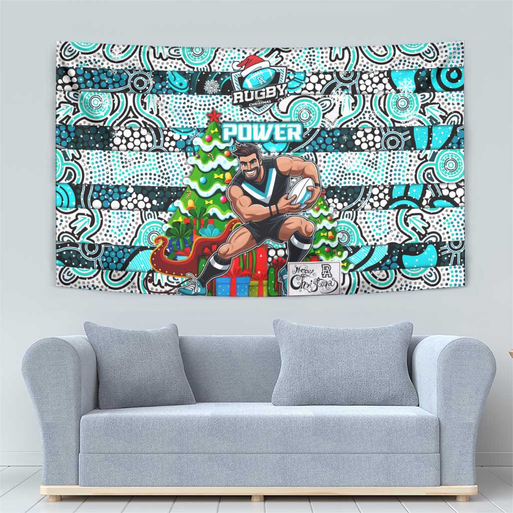 Power Football Merry Christmas Tapestry Indigenous Australian Art