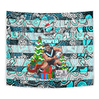 Power Football Merry Christmas Tapestry Indigenous Australian Art