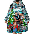 Custom Power Rugby Merry Christmas Wearable Blanket Hoodie Indigenous Australian Art