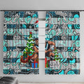 Power Football Merry Christmas Window Curtain Indigenous Australian Art