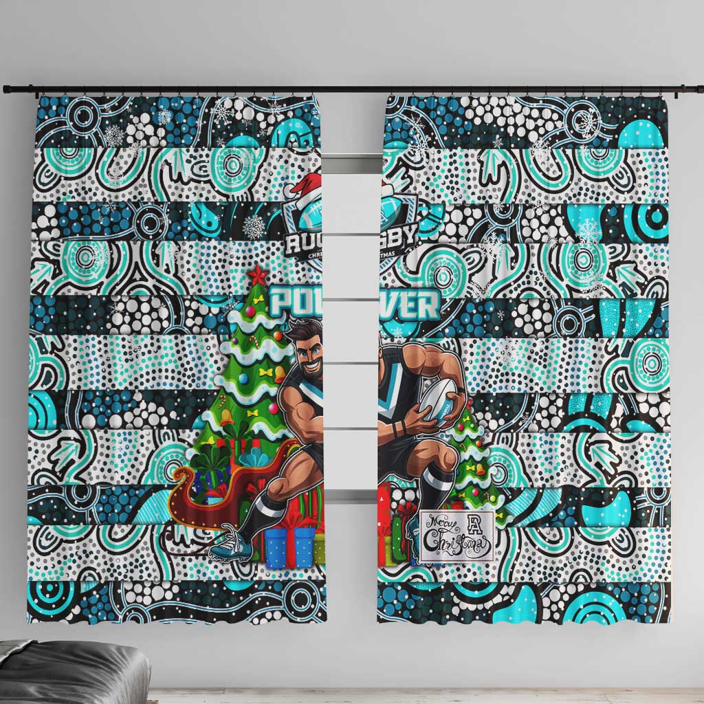 Power Football Merry Christmas Window Curtain Indigenous Australian Art