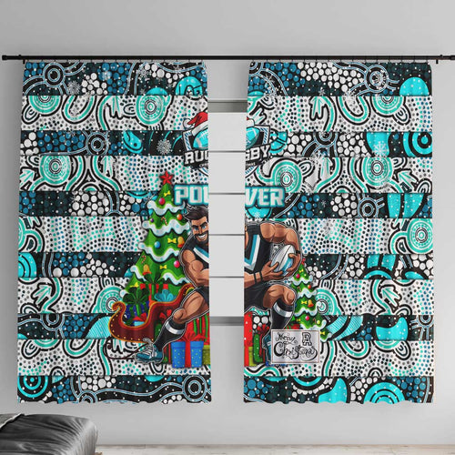 Power Football Merry Christmas Window Curtain Indigenous Australian Art
