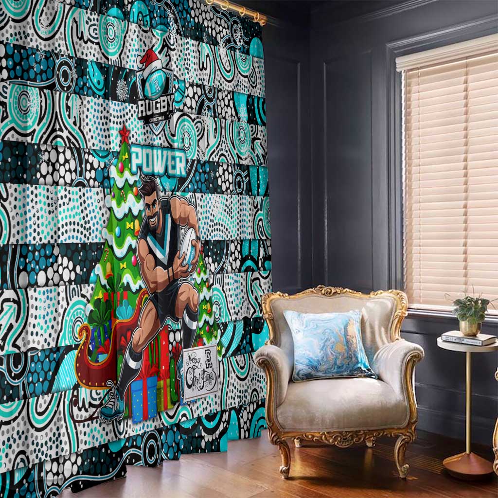 Power Football Merry Christmas Window Curtain Indigenous Australian Art