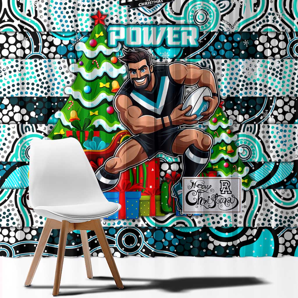 Power Football Merry Christmas Window Curtain Indigenous Australian Art